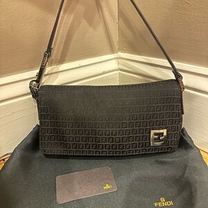 Authentic FENDI Mini Zucchino Shoulder Bag - Pristine Condition